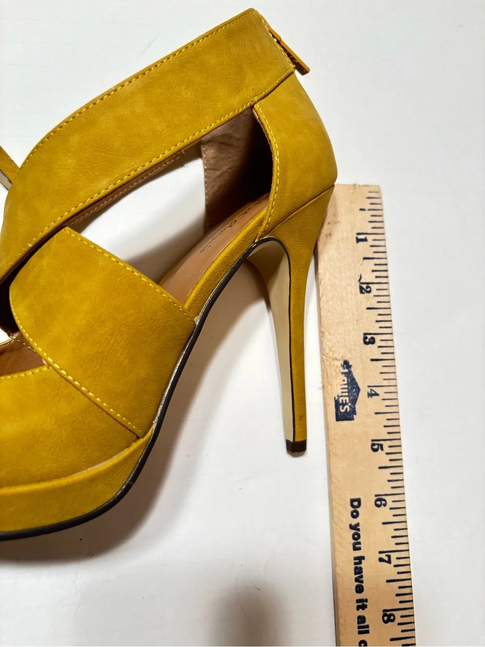 Michael Antonio Mustard Yellow Crisscross Stiletto Sandals